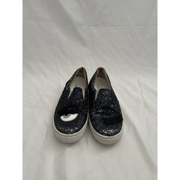 preloved chiara ferragni slip ons in navy blue shoes only size 36 insole 24cm