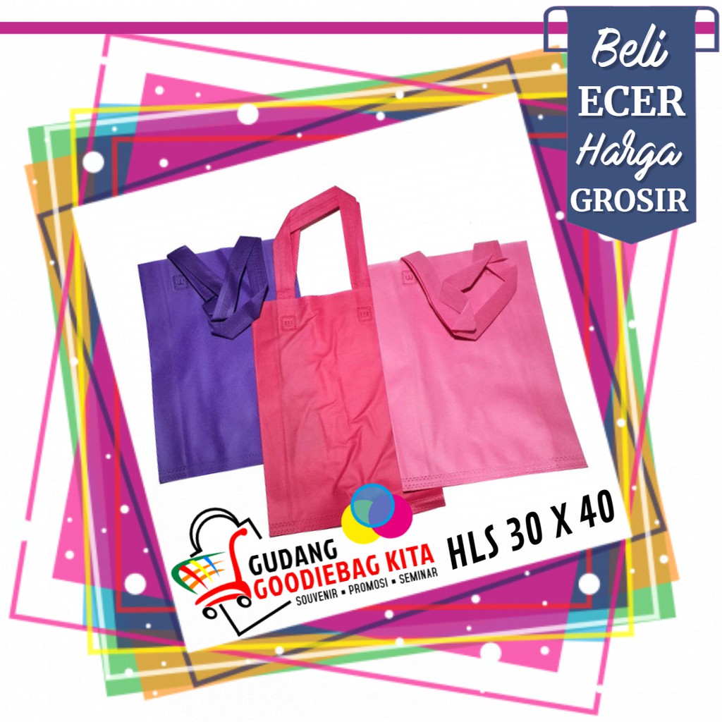 

[ HLS POLOS - 30 x 40 ] TAS SPUNBOND KAIN SOUVENIR GOODIEBAG WARNA