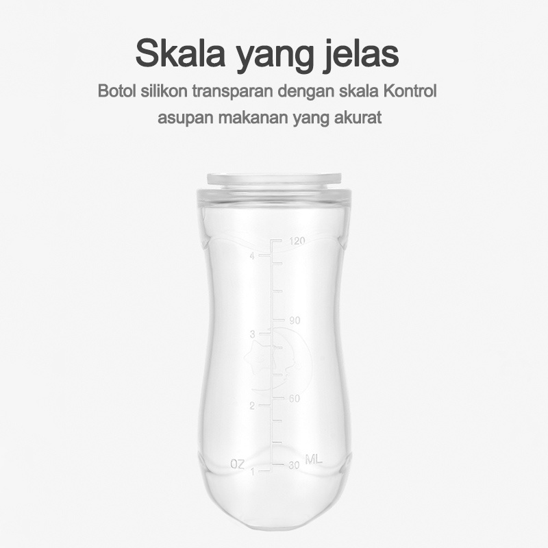 Silicone Sendok Makan Bayi/Sendok Makan Bayi Botol Dot SIlikon Praktis Silicone Baby Spoon Dispenser/90ml Sendok Silikon Bayi  L50