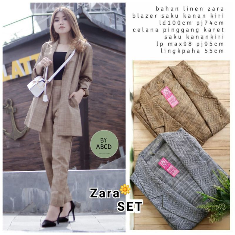 ZARA SETELAN BLEZER WANITA