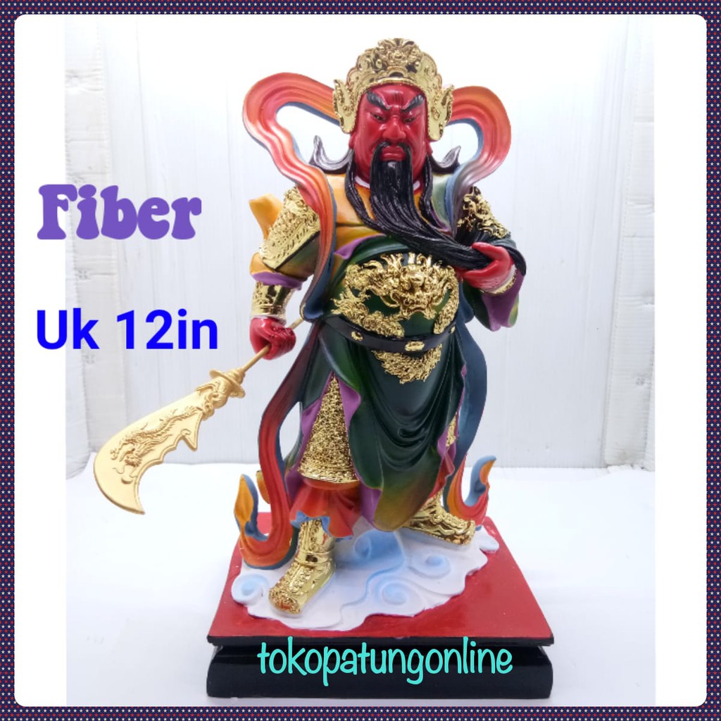 Patung Kwan Kong T12in Fiber