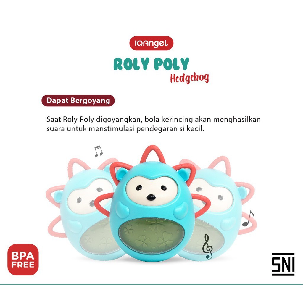 IQAngel Roly Poly Hedgehog Teether Toy Mainan Gigitan Bayi BT0120