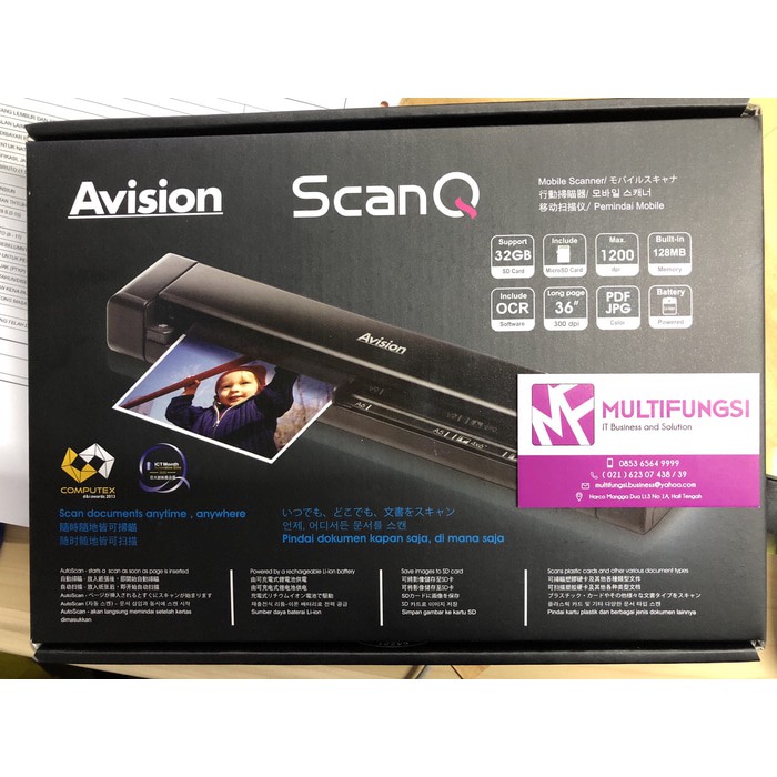 Scanner Avision ScanQ Portable Garansi Resmi + Memorry Card 64GB