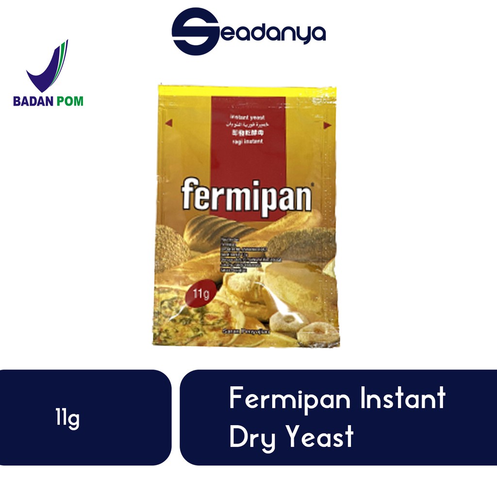 

Fermipan Ragi Instant Kering 11g - Pengembang Roti & Kue - Instant Dry Yeast BPOM - ECERAN