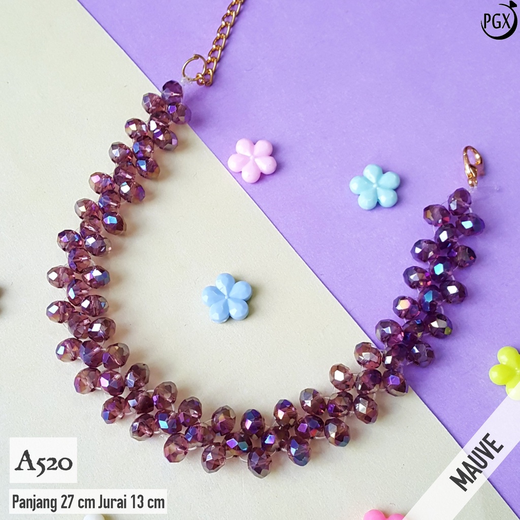 PGX Kalung Wanita Kristal Choker Aksesoris Wanita A520