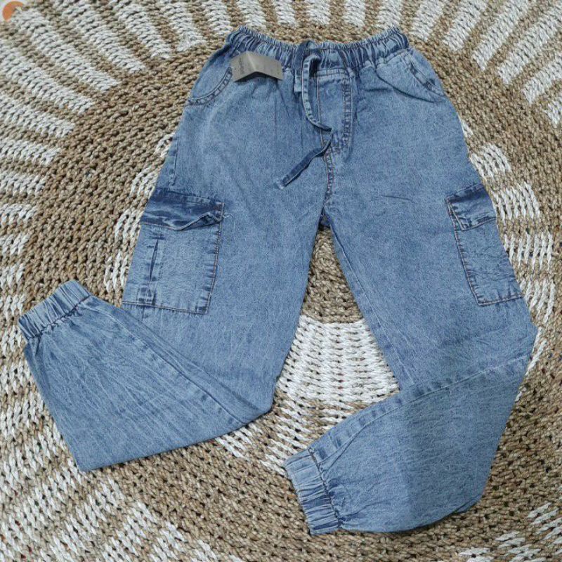 ♡CELANA JOGER JEANS CARGO SNOW / CELANA BAGGY JEANS SNOW / Celana Jeans Wanita Stik