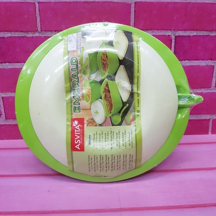 Mangkok Saji bulat ukuran 2.0L Asvita dengan tutup