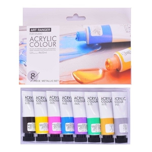 

ghg Art Ranger Rangers Pastel Metallic Acrylic Paint / Cat Akrilik set 8x22ml