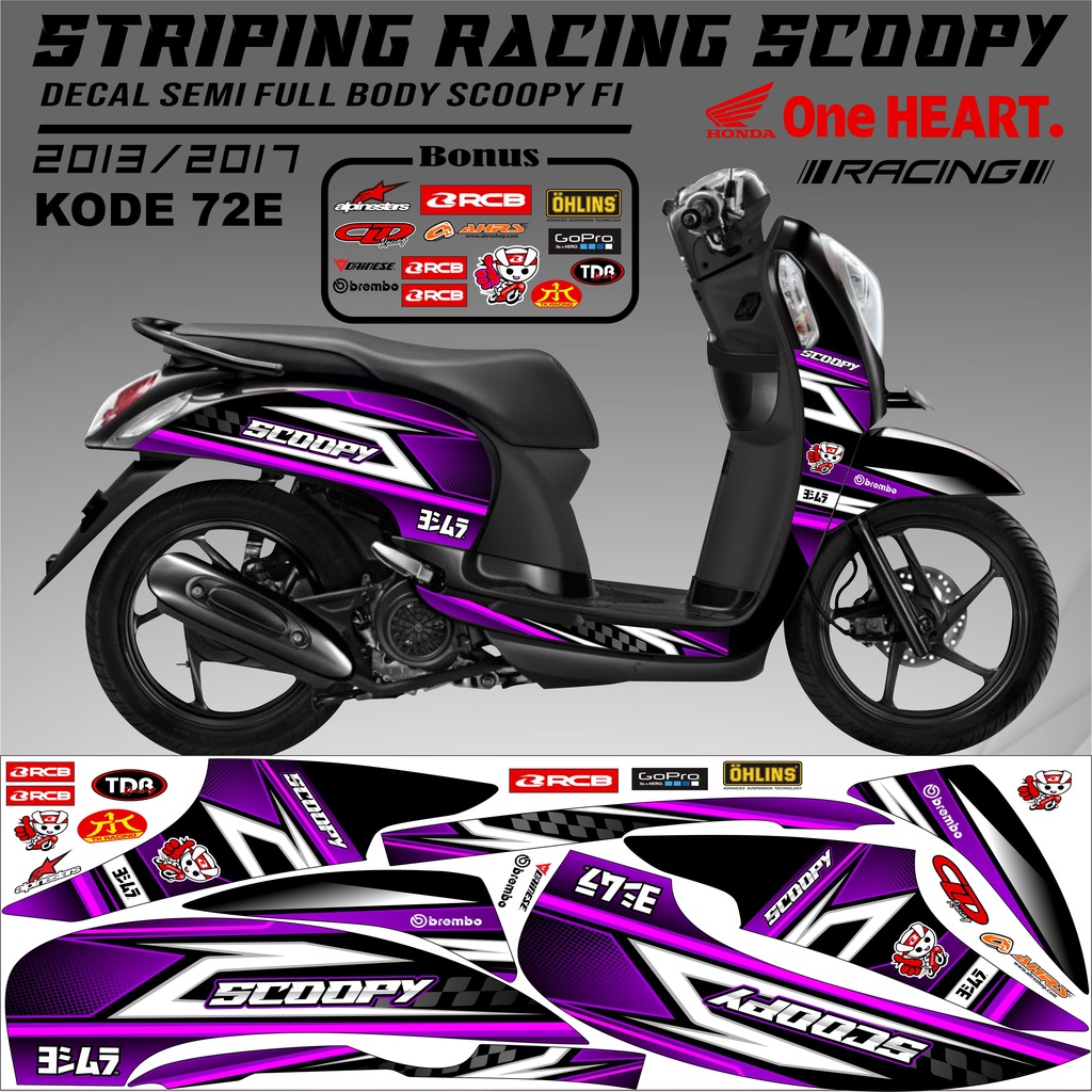 Striping Scoopy Stiker Scoopy 2013/2017 Kode 72