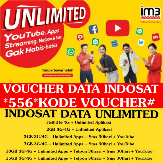 Voucher Paket Data Indosat Unlimited