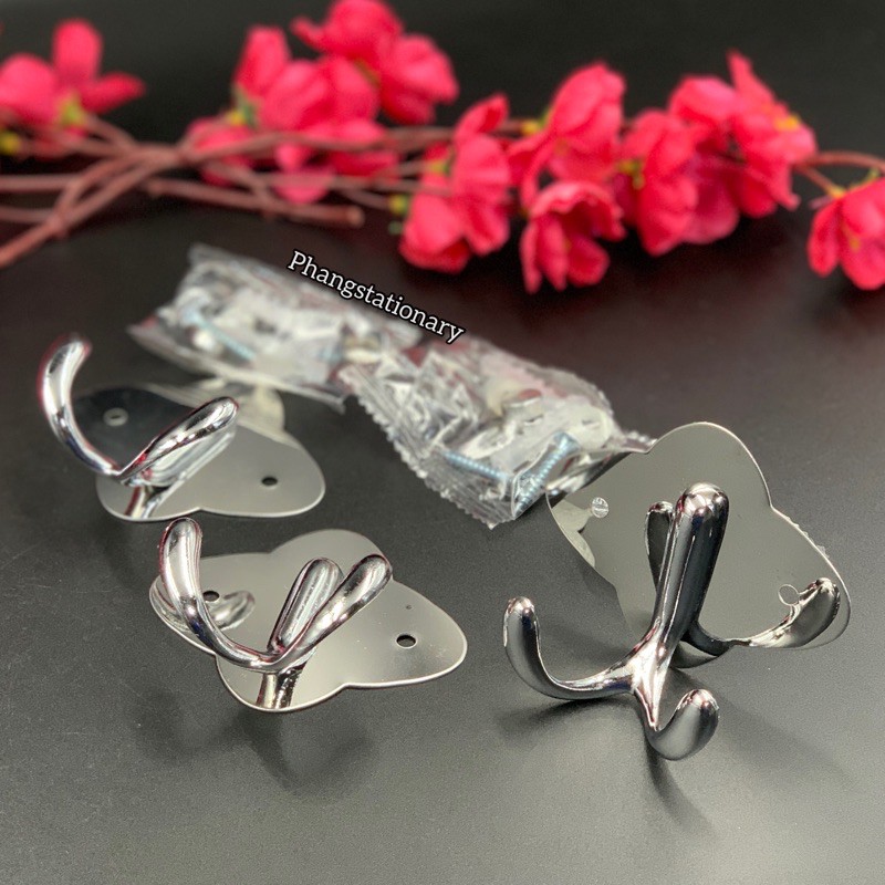 gantungan tempel serbaguna stainless hook ganda