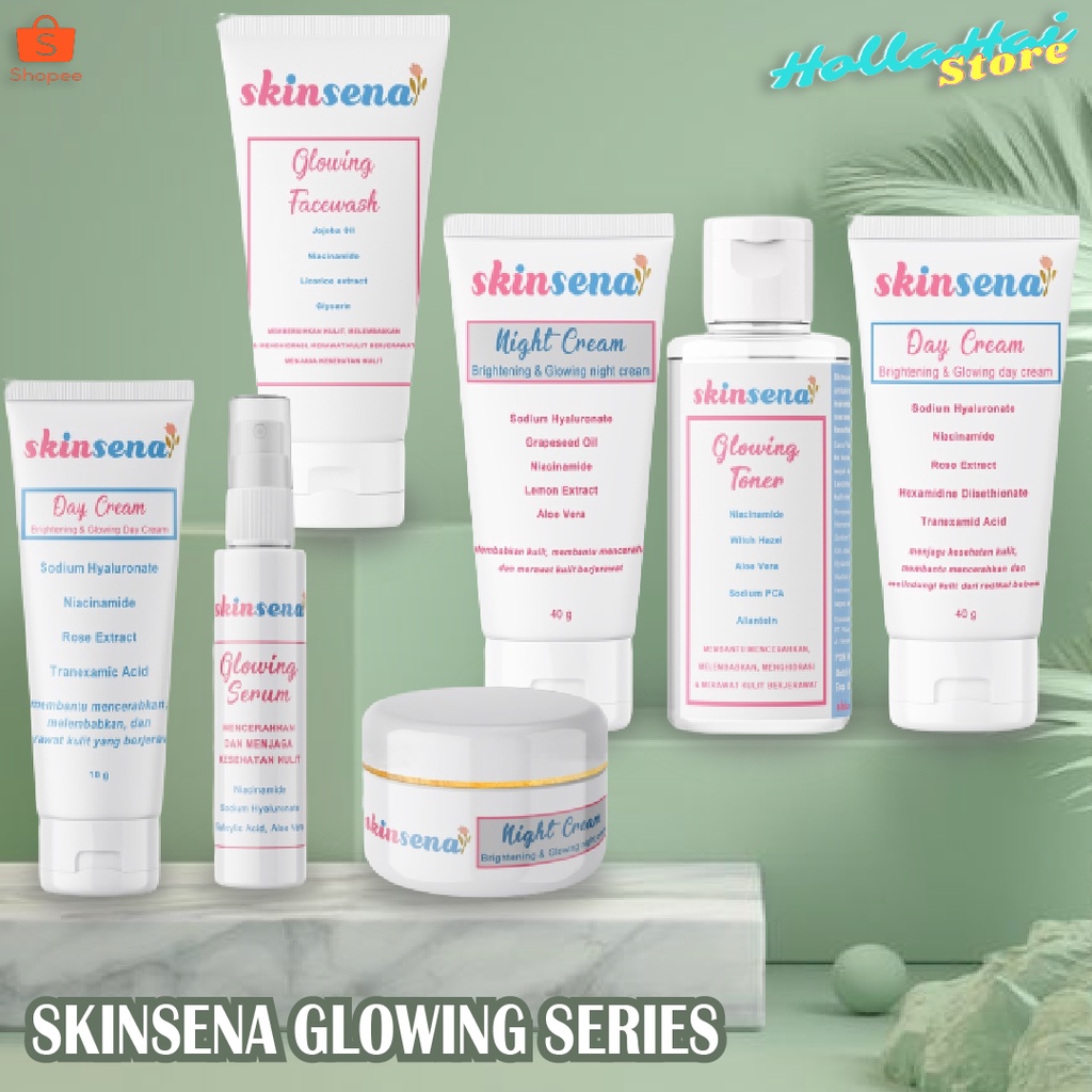 Skinsena Glowing Series Toner Facewash Serum Night Day Cream