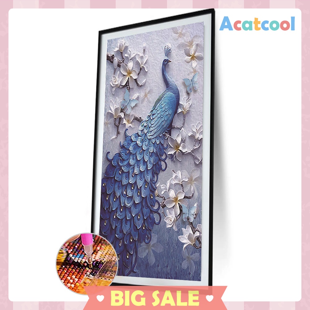 5D DIY Animal Peacock Embroidery Diamond Painting Rhinestones Cross Stitch