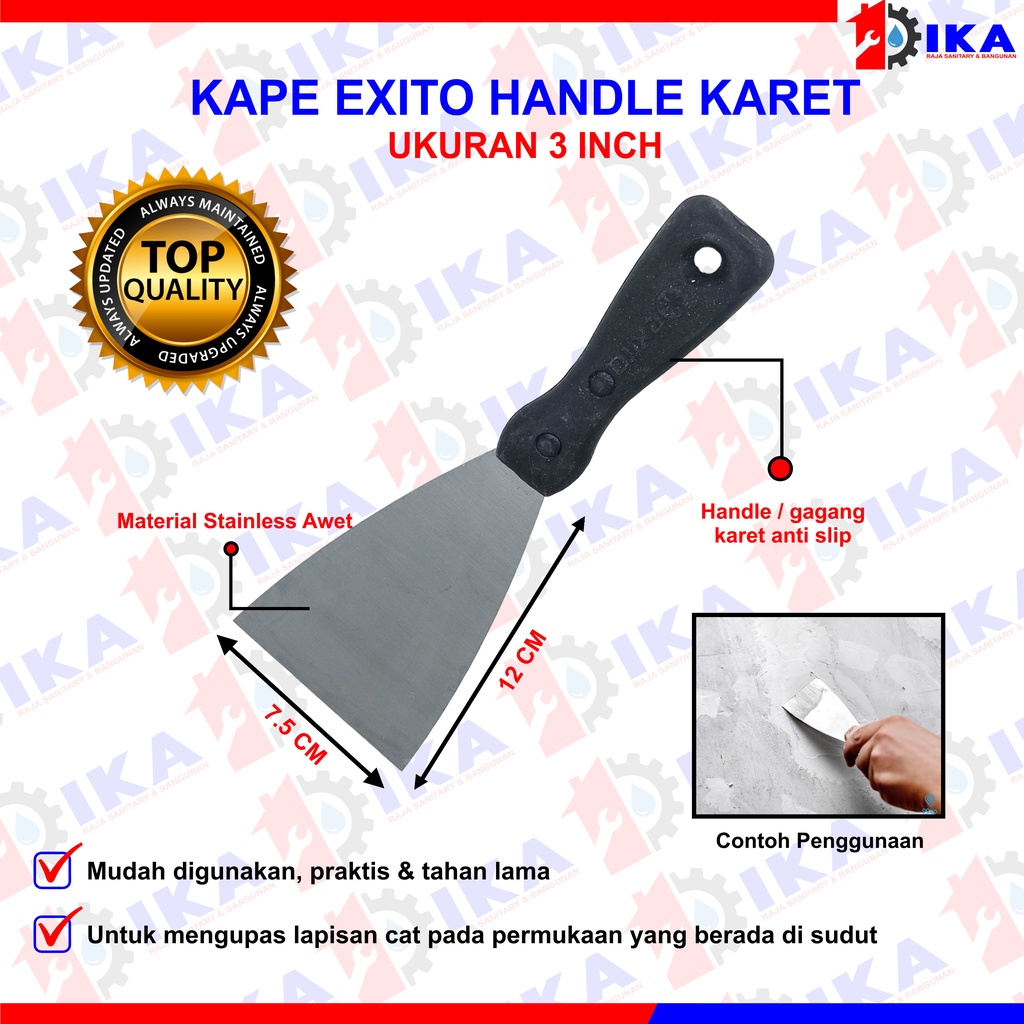 KAPE GAGANG KARET FIBER / SCRAPPER / ALAT PENGERUK CAT TEMBOK 1.5&quot; 2.5&quot; 3&quot; 4&quot; INCH BAGUS MURAH