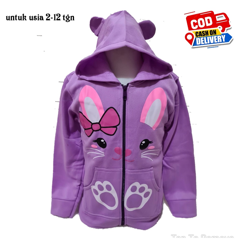 Jaket Kuping Anak Perempuan Cewek Jaket Anak Perempuan Karakter Cantik Lucu Usia Umur Paud TK SD SMP 1 2 3 4 5 6 7 8 9 0 Tahun-5