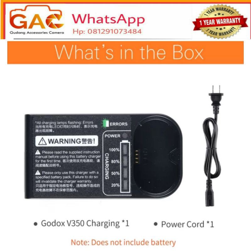 charger GODOX C-20 C20 for batrey GODOX seri flash V350C V350N V350F V350S series