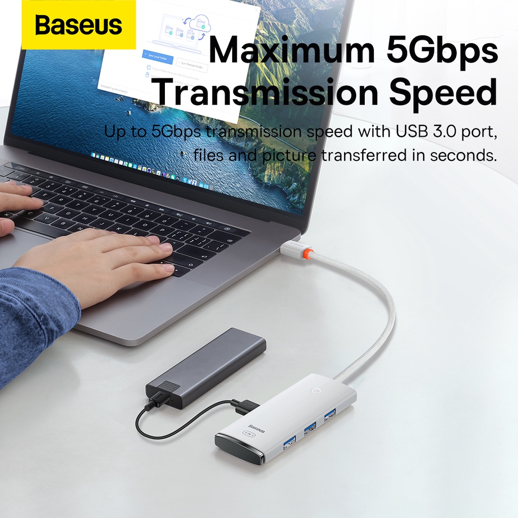 Baseus USB Hub Type-C 4 Port Data Converter USB3.0 Hub OTG