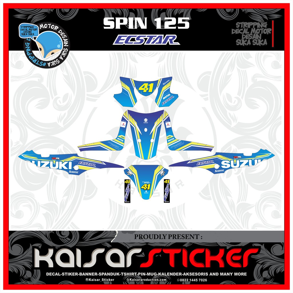 STIKER DECAL MOTOR STIKER STRIPING VARIASI SPIN 125 FULL BODY GP KONSEP