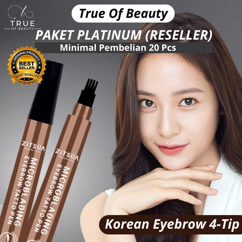 Pensil Alis Korean Tatto Pen 4-Tip Waterproof Microblading ZITSUA - Reseller 20 PCS