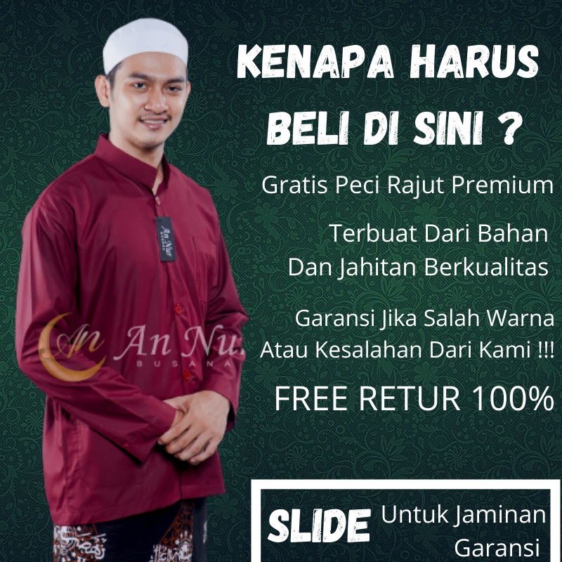 [TERLARIS] Baju Muslim Koko Kokoh Habaib Haibah Habib Polos Model AMMU AMU Annur Kazimi