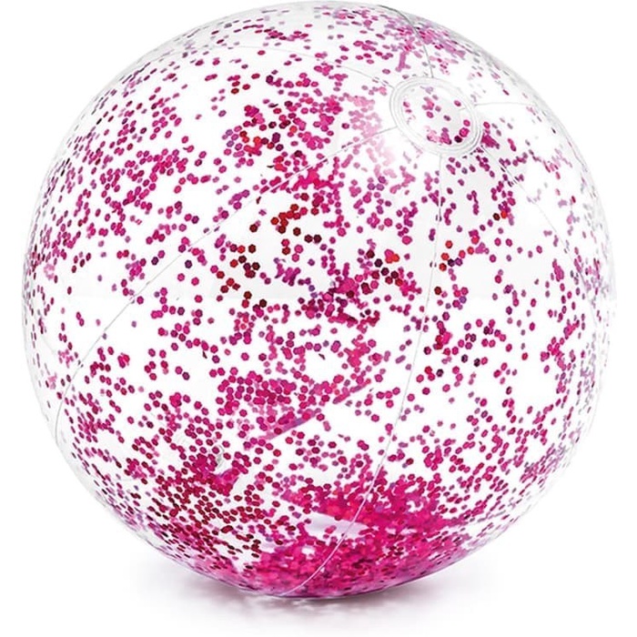 Mainan Anak Pink Gold Glitter Ball Bola Kolam Pantai 71 Cm - INTEX 58070