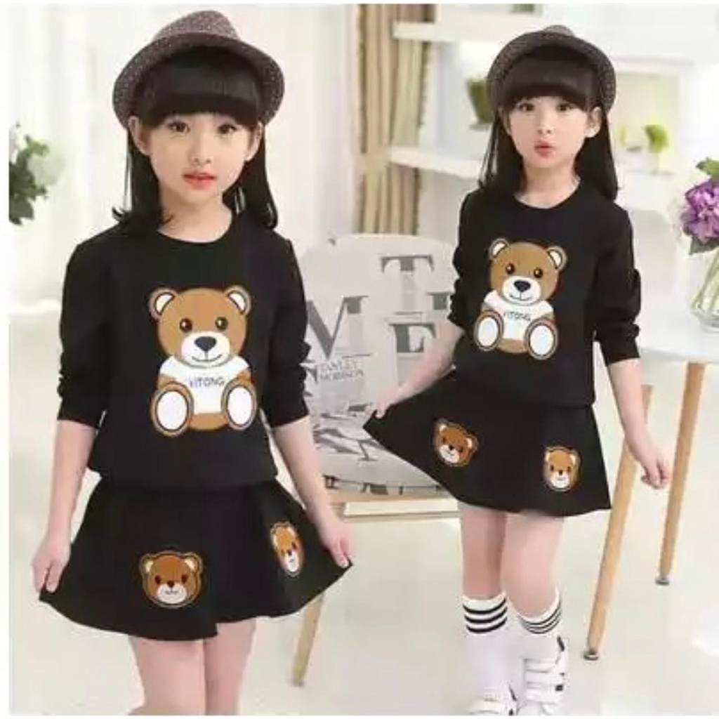 Setelan Rok anak perempuan baju panda anak perempuan terbaru 1-7 Tahun