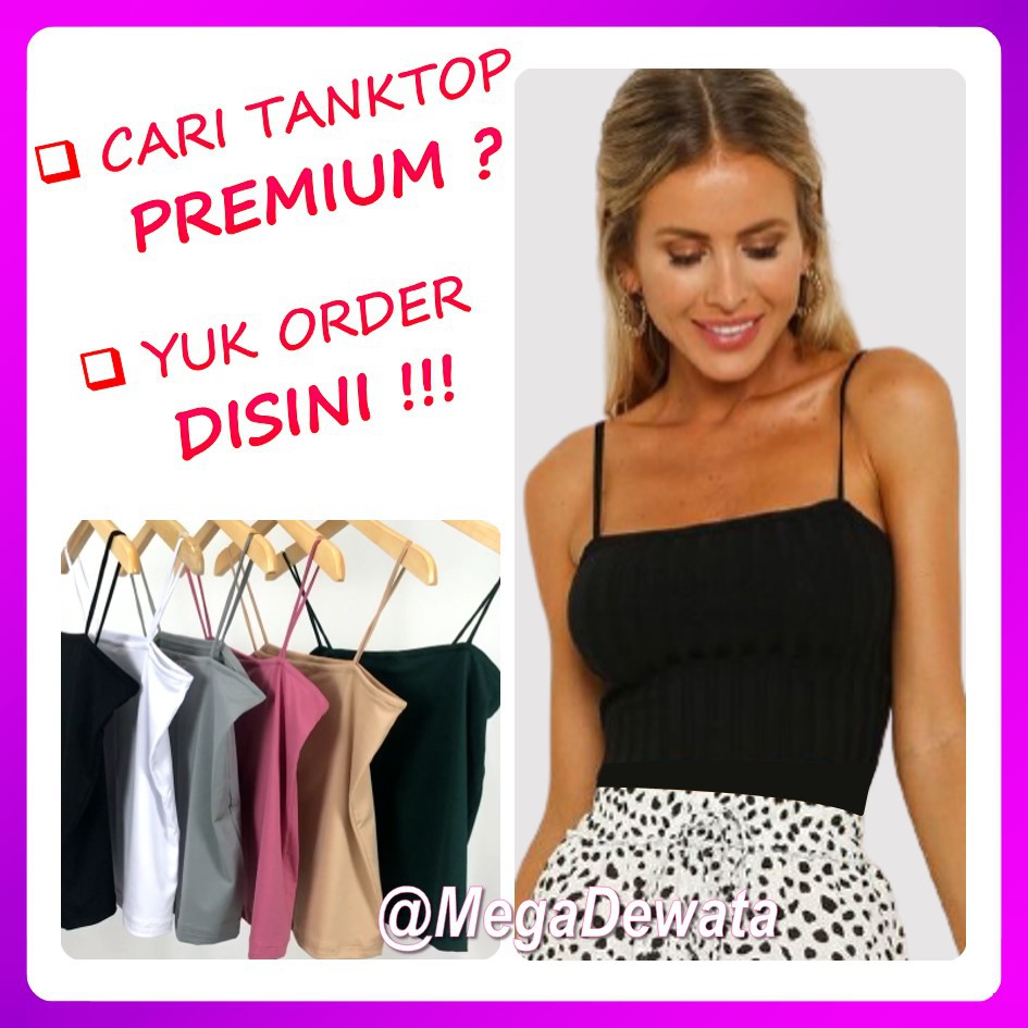 Tanktop Tank Top Tangtop Tengtop Singlet Daleman Tali Kecil Wanita Polos Korea Sexy Premium Murah A1