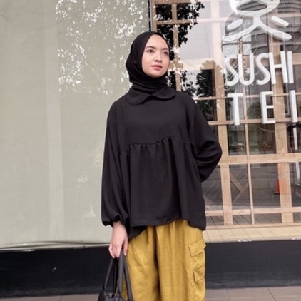 SAVAHHIJAB - YURA BLOUSE/BLOUSE WANITA CRINKLE/BLOUSE KOREA/FASHION MUSLIM