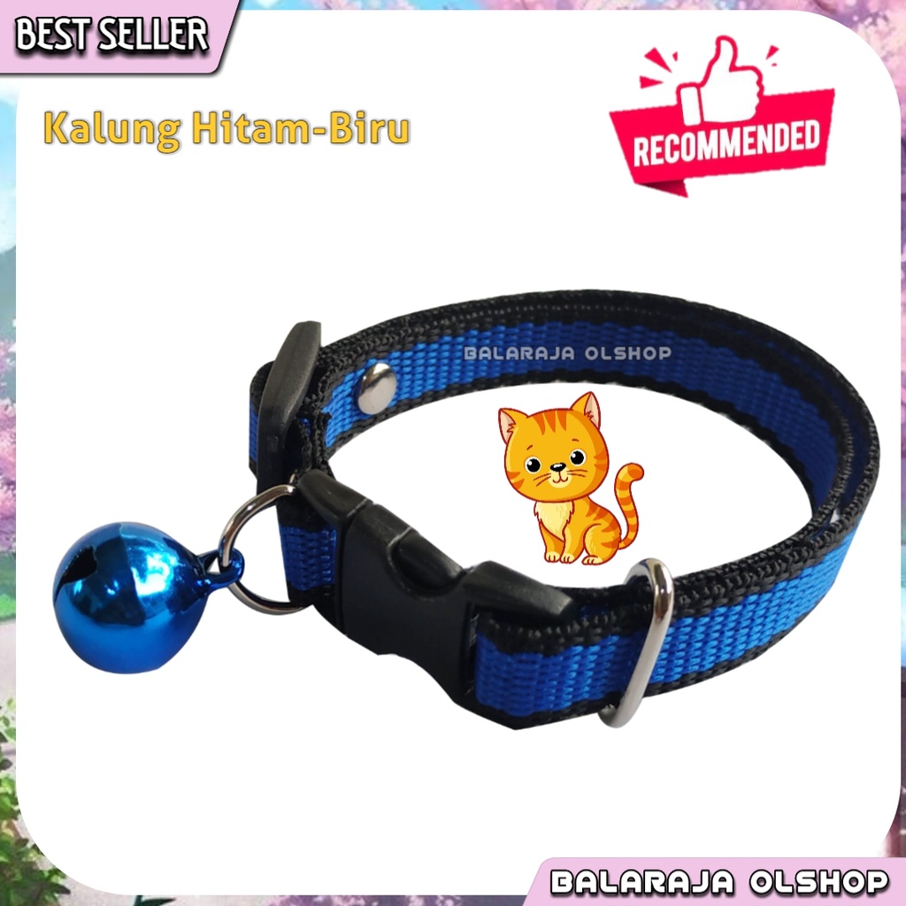 Kalung Kucing Kelinci Musang Anjing Lonceng Motif Garis