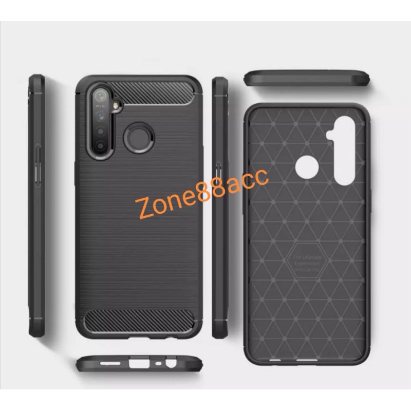 Silicon Case Realme 5 Pro Softcase iPAKY Carbon Casing Cover TPU