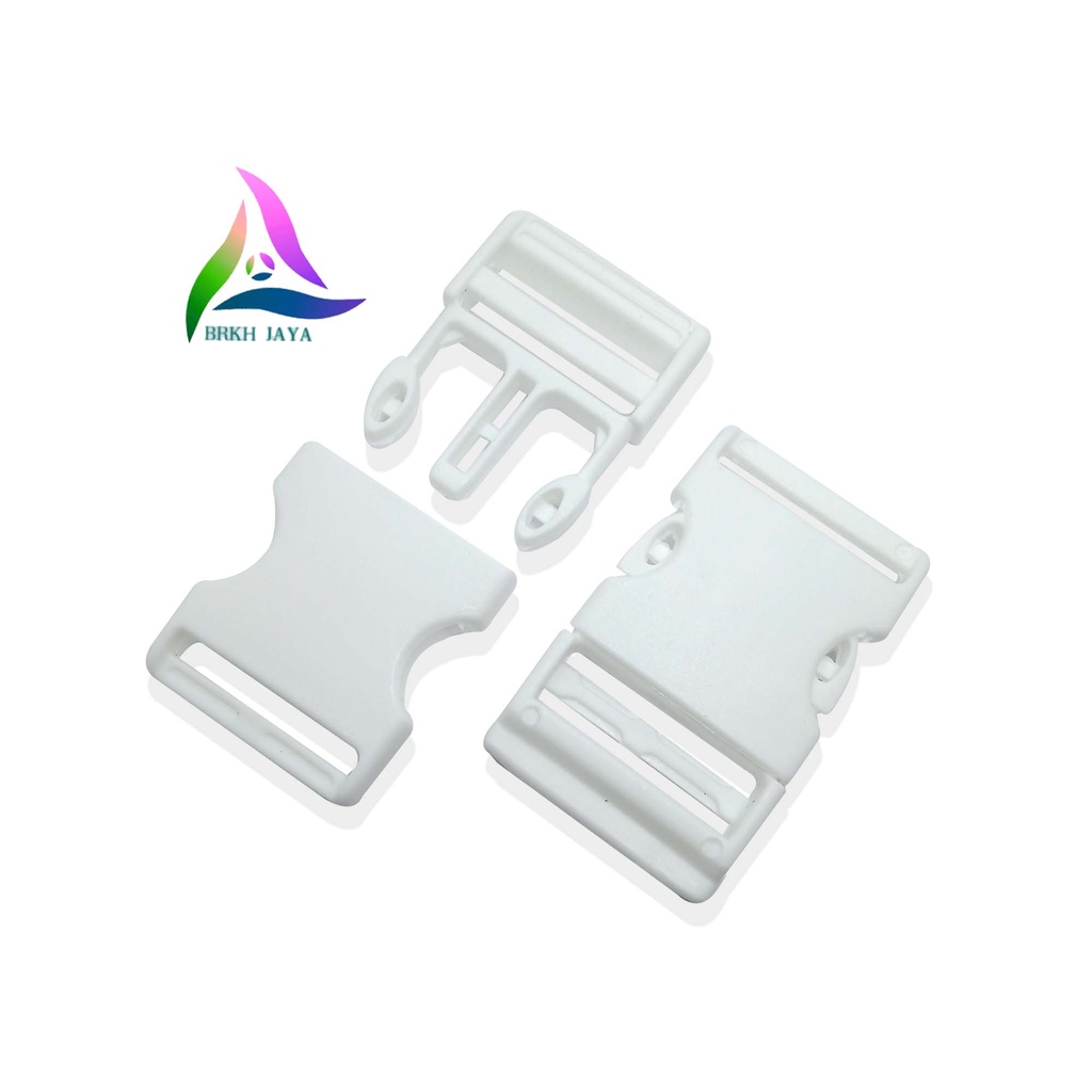 KUNCI SODOK TAS / KUNCI SLOT TAS 3.8 CM PLASTIK BUCKLE PP PUTIH