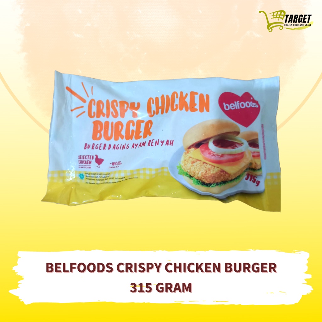 

BELFOODS CRISPY CHICKEN BURGER 315 GRAM BELFOODS BURGER
