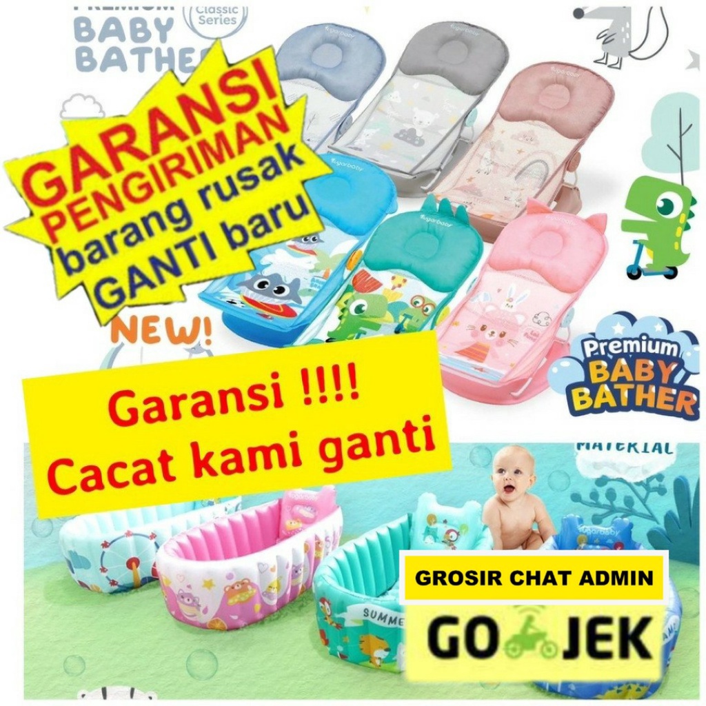 SUGARBABY 2IN1 INFLATABLE BABY BATHTUB KOLAM MANDI ANAK BAK MANDI ANAK