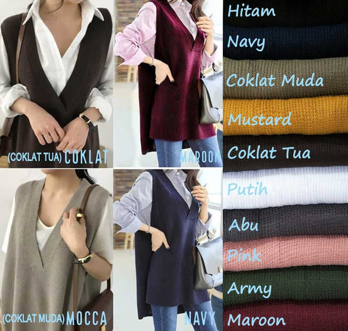 Outer Yuriko Vest Jumbo Baju Atasan Wanita - Army