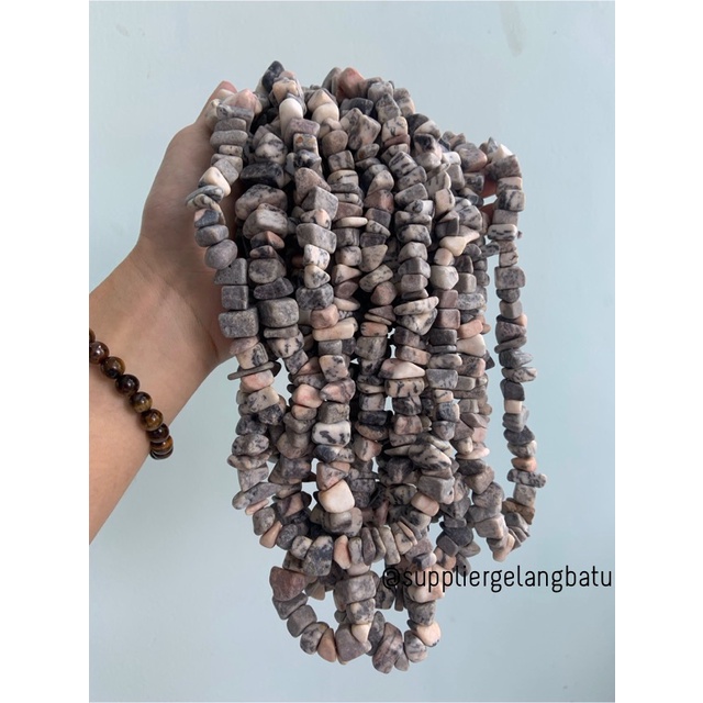 KERIKIL BESAR Batu alam SOFT WHITE JASPER 2cm bahan gelang kalung akik