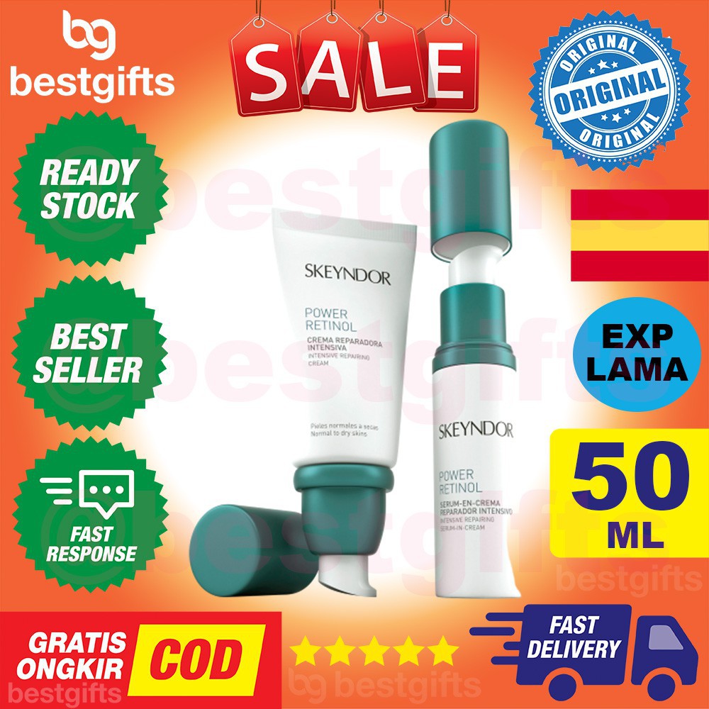 SKEYNDOR POWER RETINOL INTENSIVE REPAIRING EMULSION SERUM ANTI PENUAAN KERIPUT BINTIK GELAP 50 ML