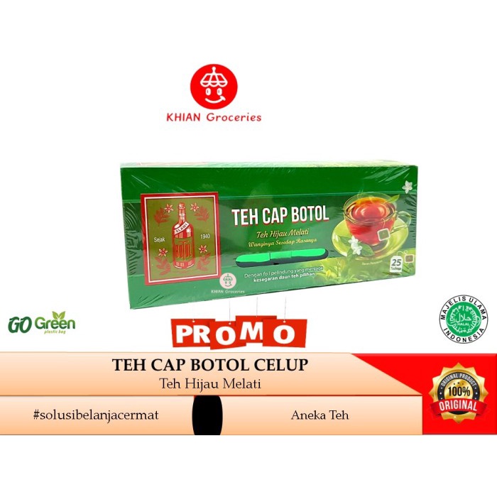 

Teh Cap Botol Teh Hijau Melati 25 teabags*2gr Khian Groceries