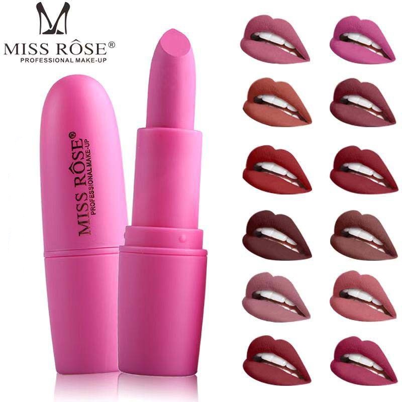 Miss Rose Lipstick Tahan lama Matte Kecantikan Pelembab Bibir Halus 20 COLOR