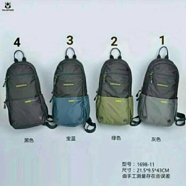 Tas Selempang Dada Pria Volunteer Tas Import Sling Bag Pria Parasut Bodybag Waterproof