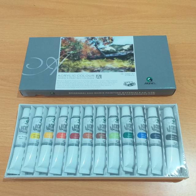 

Marie's Acrylic Colors Cat Akrilik 12 Warna