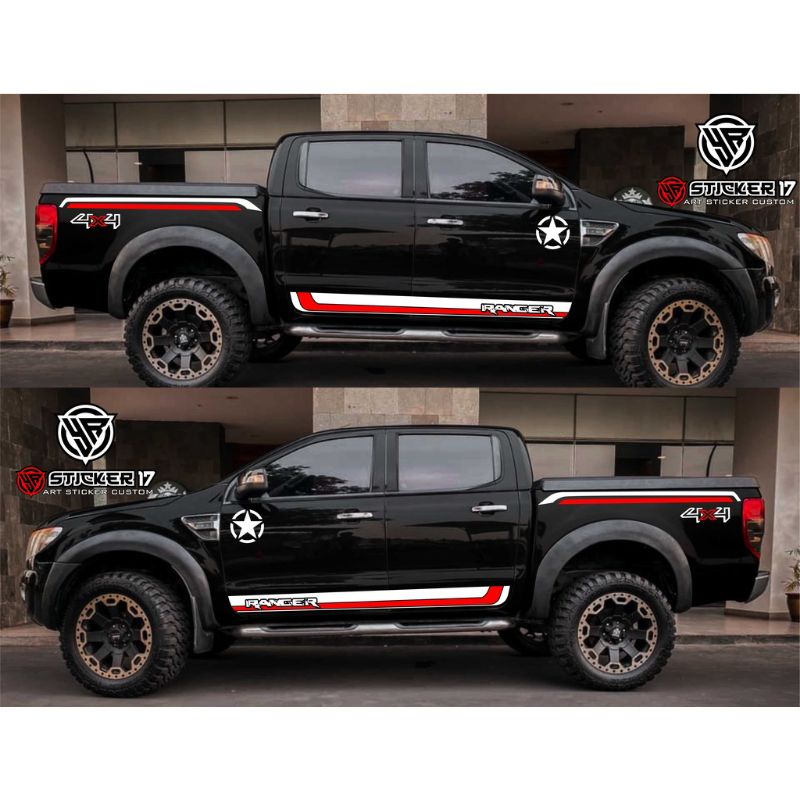 stiker mobil hilux Strada Triton adventure Navara sticker lis