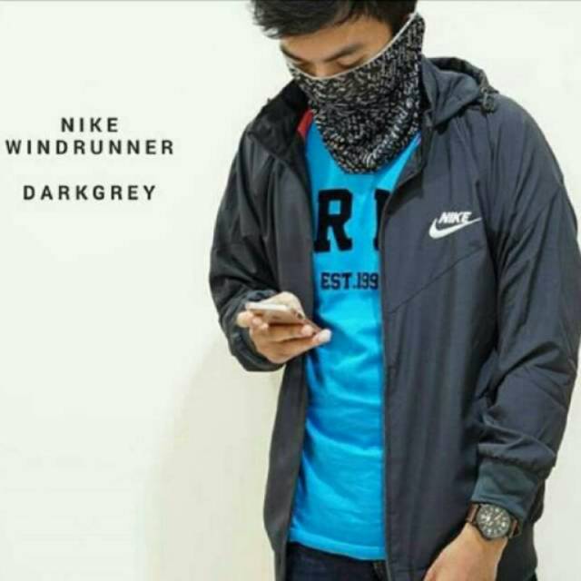 Jaket Parasut Nike Abu Tua