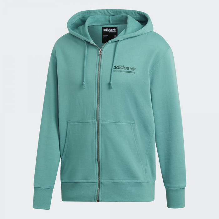 Jaket Adidas Original Hoodie Kaval Pria - Hijau, XL