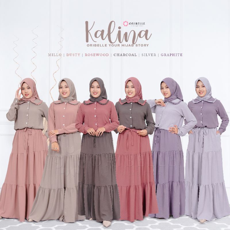 SETELAN ROK &amp; BLUS SET HIJAB KALINA  BY ORIBELLE