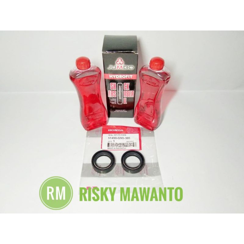 SEAL SHOCK DEPAN+OLI SHOCK JUMBO HONDA GRAND/SUPRA/KPH/REVO/FIT NEW/BLADE