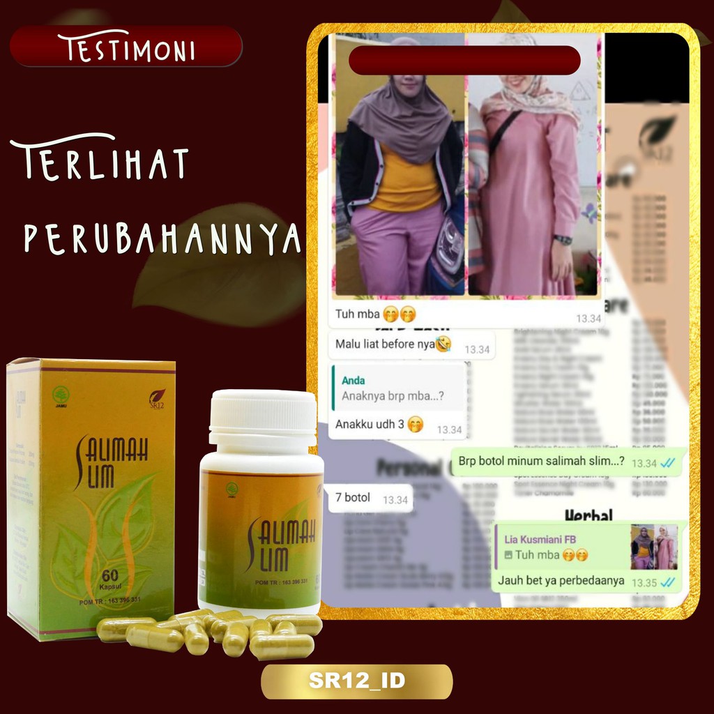 SALIMAH SLIM SR12 / PELANGSING HERBAL AMPUH / TURUN BERAT BADAN 20 KG