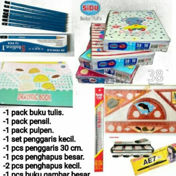 

Be5T Seller 8 In 1 Paket Perlengkapan Buku Sekolah / Alat Tulis