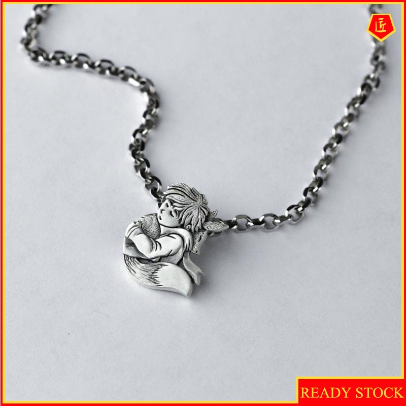 [Ready Stock]Little Prince Fox Necklace Europe and America Creative 925 Silver Vintage Pendant