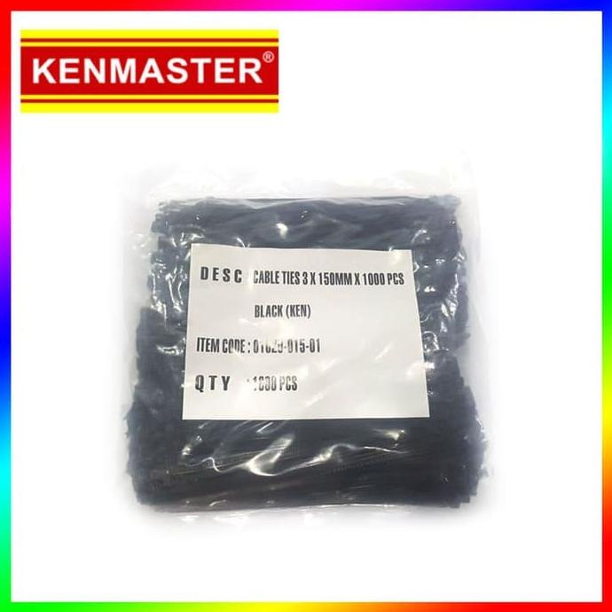 

Kenmaster Nylon Kabel Ties 15 Cm Cable Tis 3 X 150 Mm 1000 Pcs Hitam Terlaris