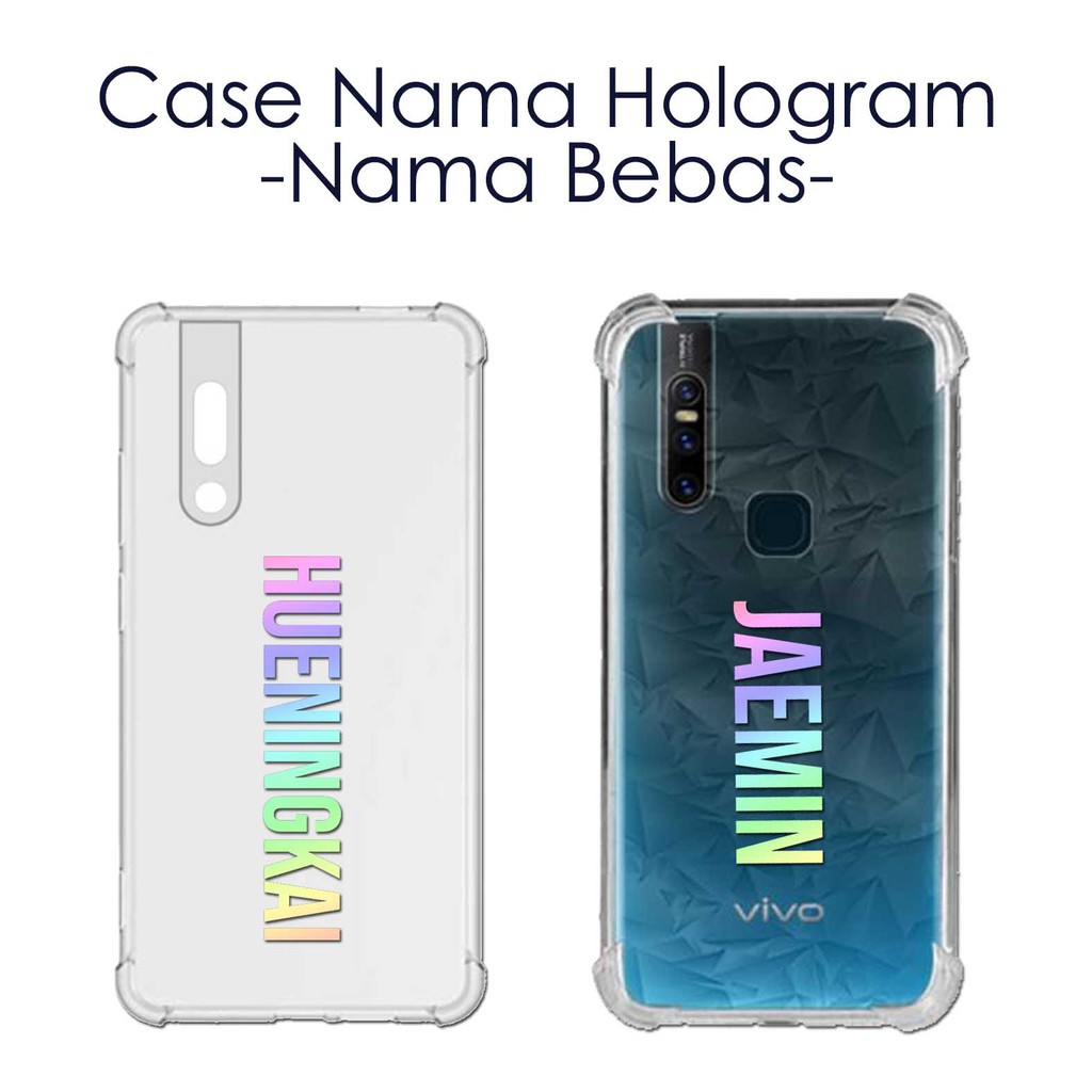 Case Nama Bebas Custom name laser hologram oppo vivo xiaomi redmi realme samsung iphone